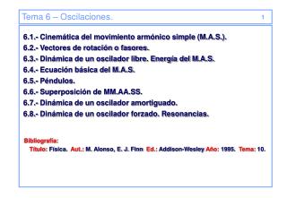 Tema 6 – Oscilaciones.