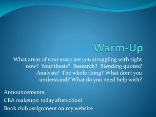 Warm-Up