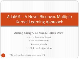 AdaMKL: A Novel Biconvex Multiple Kernel Learning Approach