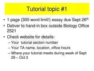 Tutorial topic #1