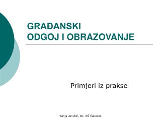 GRAĐANSKI ODGOJ I OBRAZOVANJE