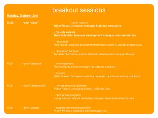 breakout sessions