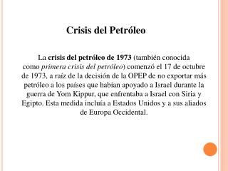 Crisis del Petróleo