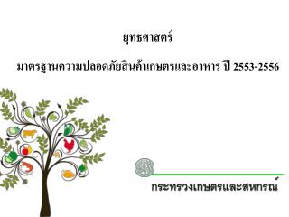 ยุทธศาสตร์ มาตรฐานความปลอดภัยสินค้าเกษตรและอาหาร ปี 2553-2556