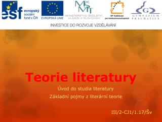 Teorie literatury
