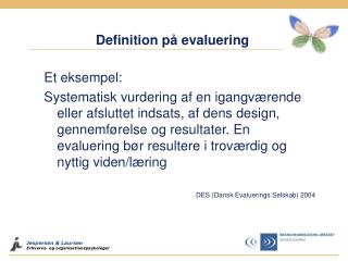 Definition på evaluering