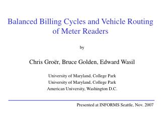 Balanced Billing Cycles and Vehicle Routing of Meter Readers