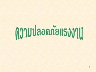 ความปลอดภัยแรงงาน