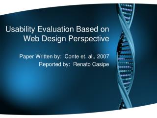 Usability Evaluation Based on Web Design Perspective