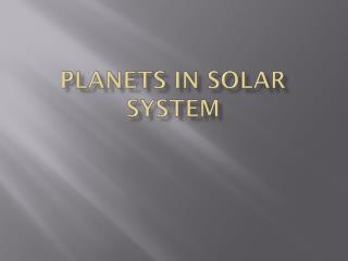 Planets in solar system