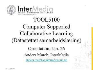 TOOL5100 Computer Supported Collaborative Learning (Datastøttet samarbeidslæring)