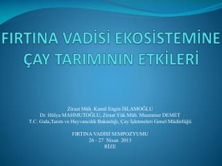 FIRTINA VADİSİ EKOSİSTEMİNE ÇAY TARIMININ ETKİLERİ