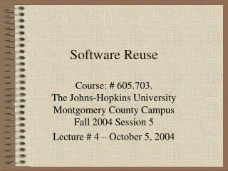 Software Reuse