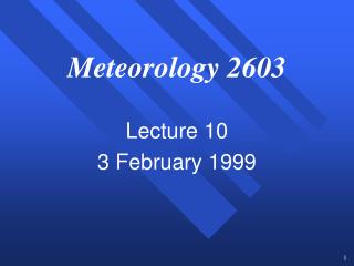 Meteorology 2603
