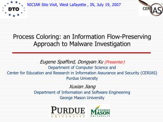 Process Coloring: an Information Flow-Preserving Approach to Malware Investigation