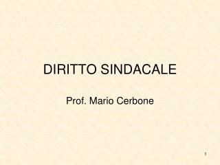 DIRITTO SINDACALE