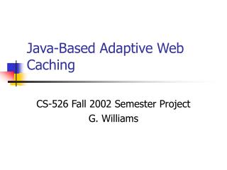 Java-Based Adaptive Web Caching