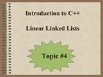 Introduction to C Linear Linked Lists