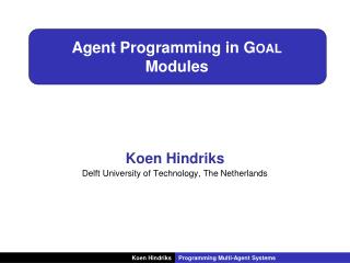 Agent Programming in Goal Modules