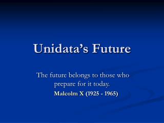 Unidata’s Future