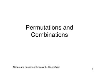 Permutations and Combinations