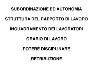 LAVORO SUBORDINATO