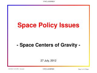 Space Policy Issues