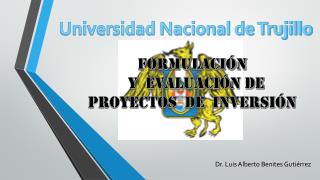 FORMULACIÓN Y EVALUACIÓN DE PROYECTOS DE INVERSIÓN