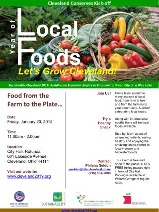 Food from the Farm to the Plate… Date Friday, January 20, 2012 Time 11:00am - 2:00pm Location