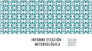 informe Estación metereológica