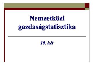 Nemzetközi gazdaságstatisztika