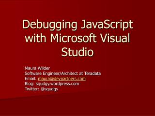 Debugging JavaScript with Microsoft Visual Studio