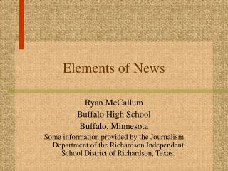 Elements of News