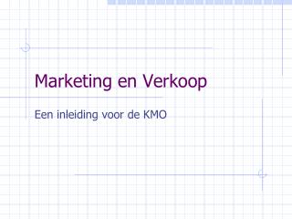 Marketing en Verkoop