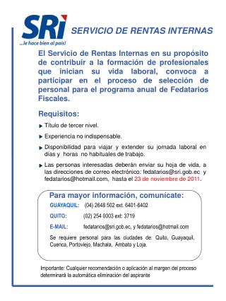 SERVICIO DE RENTAS INTERNAS