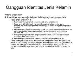 Gangguan Identitas Jenis Kelamin