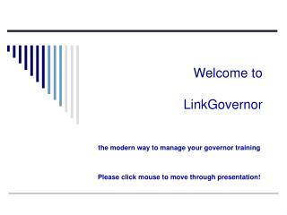 Welcome to LinkGovernor