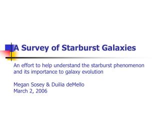 Starburst Galaxies