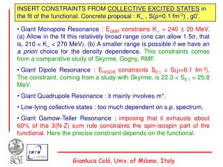 Gianluca Colò, Univ. of Milano, Italy