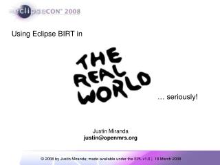 Using Eclipse BIRT in