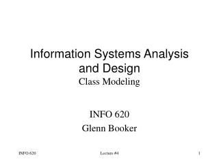 Information Systems Analysis and Design Class Modeling