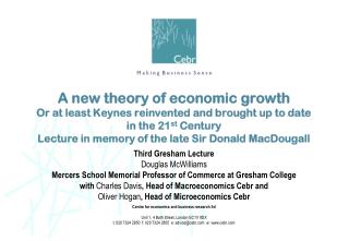 Third Gresham Lecture Douglas McWilliams