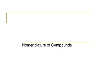 Nomenclature of Compounds