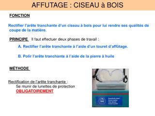 AFFUTAGE : CISEAU à BOIS