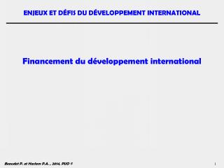 Financement du développement international