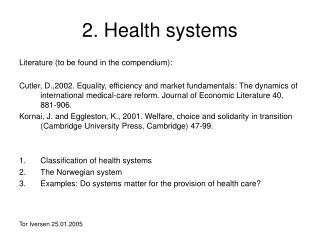 2. Health systems