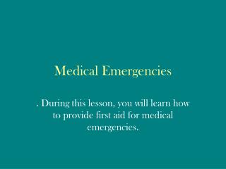 Medical Emergencies