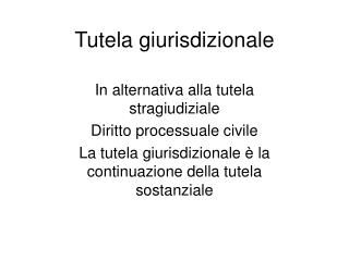 Tutela giurisdizionale