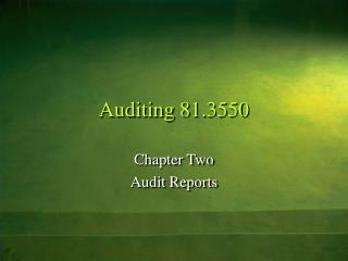 Auditing 81.3550