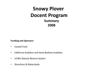 Snowy Plover Docent Program
